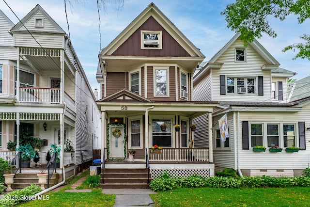 58 N Allen St, Albany, NY 12203 - view of front of property with covered porch and crawl space