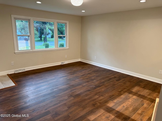 311 Old Loudon Rd, Colonie, NY 12110 - spare room featuring dark wood-type flooring, recessed lighting, and baseboards