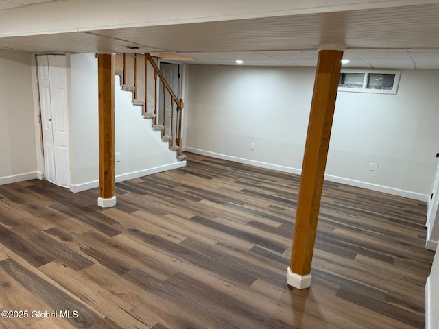 311 Old Loudon Rd, Colonie, NY 12110 - finished basement featuring baseboards, wood finished floors, and recessed lighting