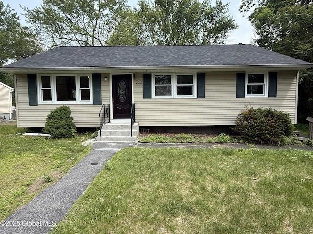 311 Old Loudon Rd, Colonie, NY 12110 - view of front of house with a front yard, entry steps, and a shingled roof