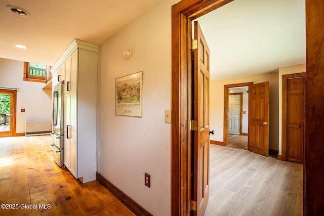 904 Ashgrove Rd, White Creek, NY 12816 - corridor featuring light wood finished floors, baseboards, and recessed lighting