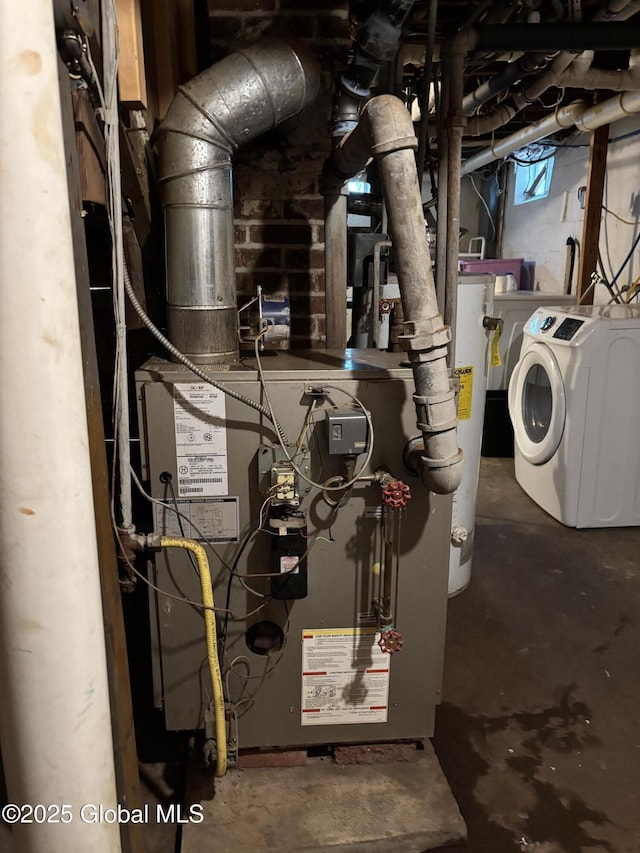 1922 Regent St, Niskayuna, NY 12309 - utility room with washer / dryer and water heater