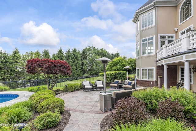 1 Stoneridge Dr, Colonie, NY 12211 - fenced backyard with an outdoor living space and a patio area