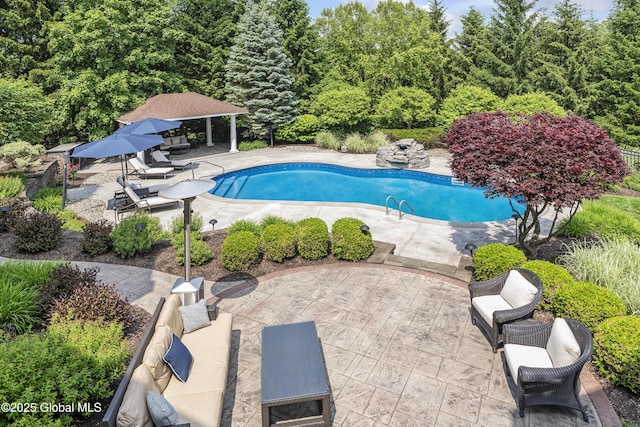 1 Stoneridge Dr, Colonie, NY 12211 - outdoor pool featuring a gazebo and a patio area