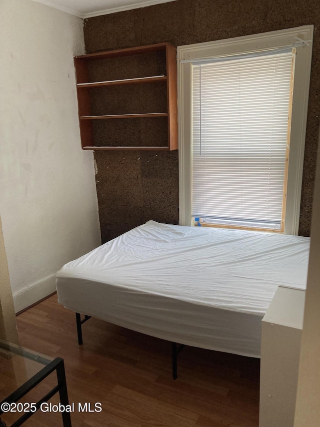 45 14th St, Troy, NY 12180 - bedroom with wood finished floors, ornamental molding, and baseboards