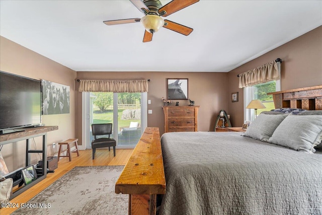 363 Goodman Rd, Fort Ann, NY 12827 - bedroom featuring multiple windows, wood finished floors, and a ceiling fan