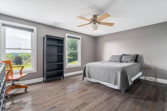 363 Goodman Rd, Fort Ann, NY 12827 - bedroom featuring baseboards, wood finished floors, and ceiling fan