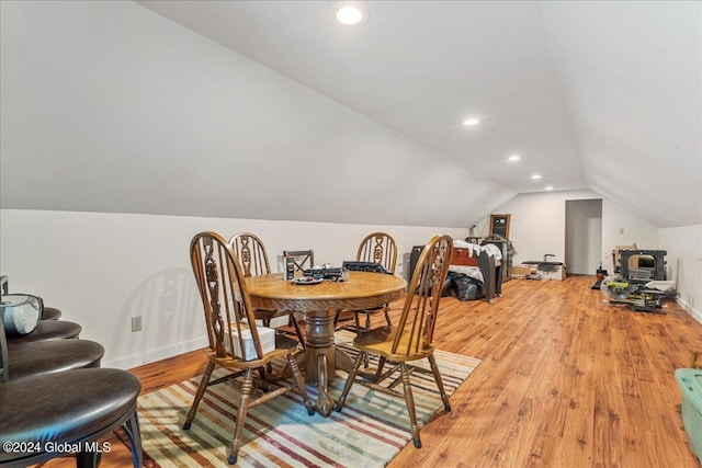 363 Goodman Rd, Fort Ann, NY 12827 - dining room with lofted ceiling, light wood-style floors, recessed lighting, and baseboards