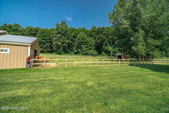 363 Goodman Rd, Fort Ann, NY 12827 - view of yard featuring an outdoor structure and a view of countryside