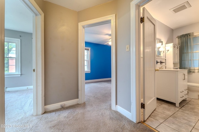 1298 Mcclellan St, Schenectady, NY 12309 - hall featuring light carpet and baseboards
