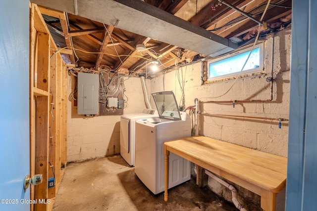 1298 Mcclellan St, Schenectady, NY 12309 - below grade area with electric panel and washer and clothes dryer