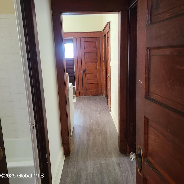 359 2nd Ave, Albany, NY 12209 - hallway featuring wood finished floors and baseboards