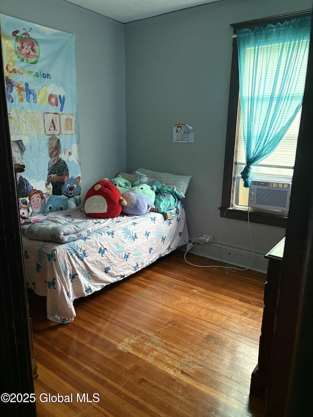 359 2nd Ave, Albany, NY 12209 - bedroom with wood-type flooring and cooling unit