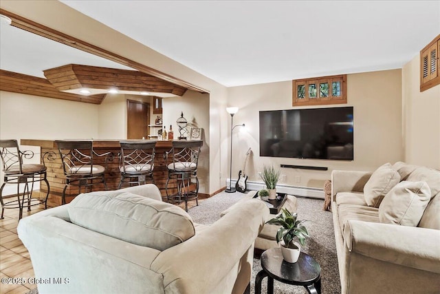 17 Cypress Pt, Clifton Park, NY 12065 - living room featuring a dry bar and a baseboard heating unit