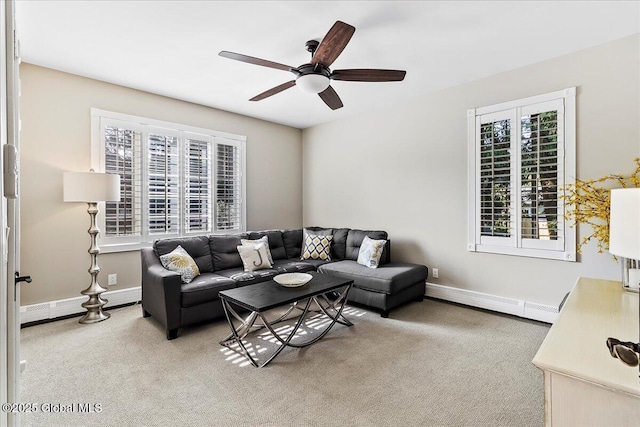 17 Cypress Pt, Clifton Park, NY 12065 - living area with carpet flooring and ceiling fan