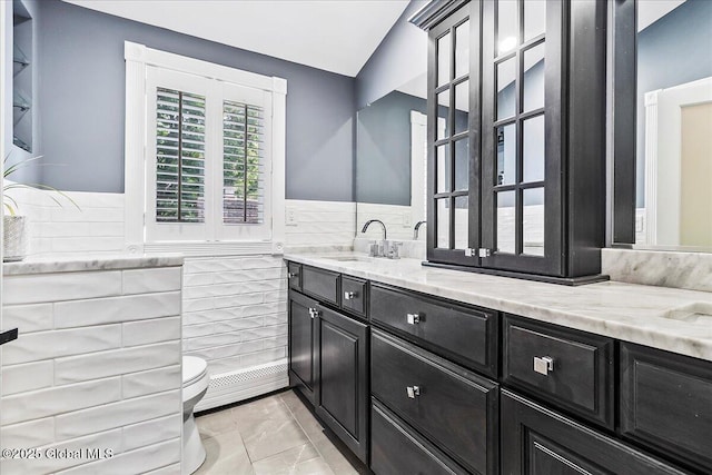 17 Cypress Pt, Clifton Park, NY 12065 - full bath with double vanity, tile walls, and marble finish floors