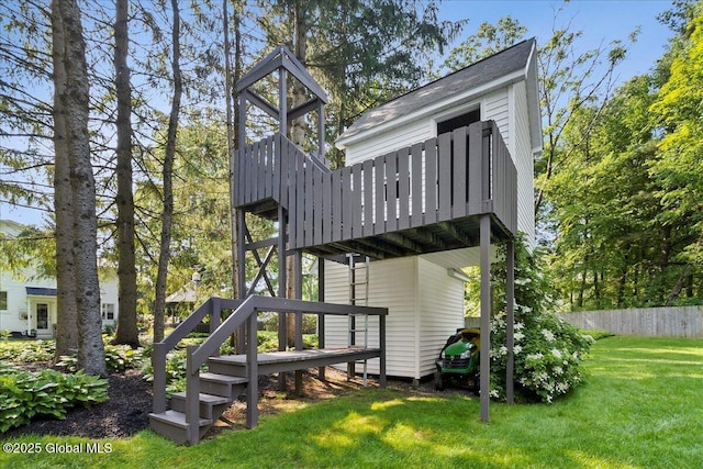17 Cypress Pt, Clifton Park, NY 12065 - rear view of property featuring a wooden deck and stairs