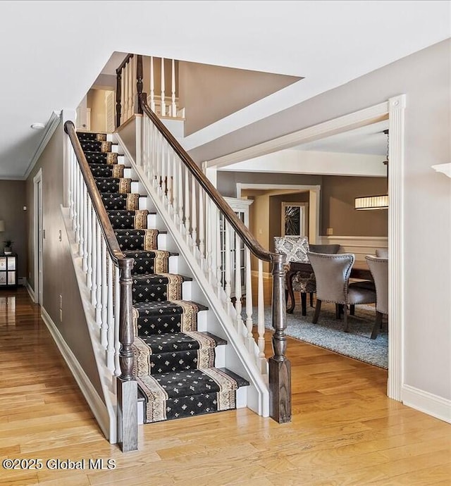 17 Cypress Pt, Clifton Park, NY 12065 - stairs with wood finished floors and ornamental molding