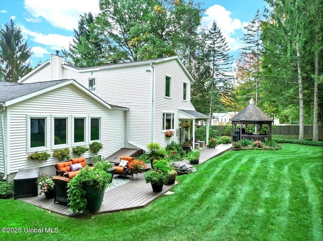 17 Cypress Pt, Clifton Park, NY 12065 - back of property with a gazebo, outdoor lounge area, and a deck
