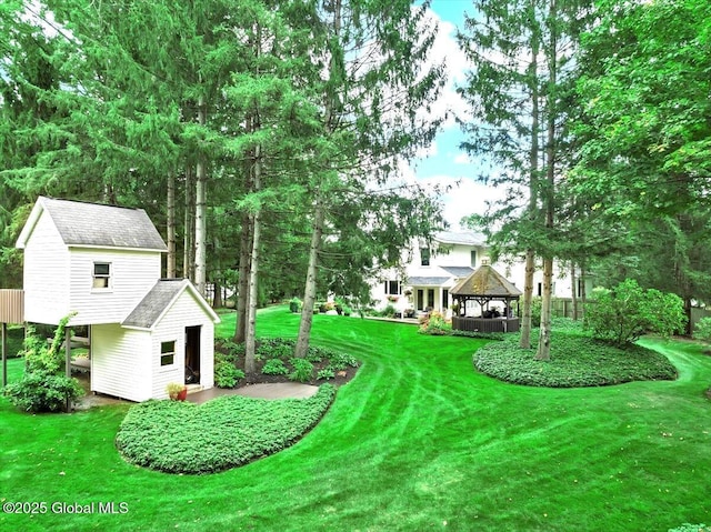 17 Cypress Pt, Clifton Park, NY 12065 - view of grassy yard featuring a gazebo and an outdoor structure