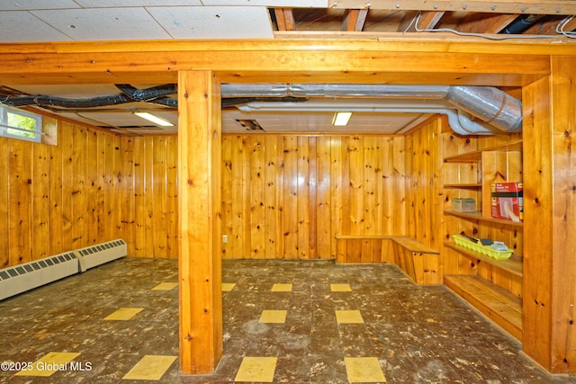805 Karenwald Ln, Schenectady, NY 12309 - basement with wooden walls and tile patterned floors