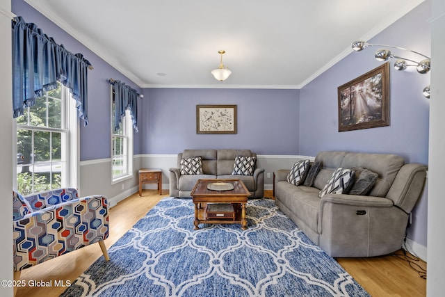 41 Jean Pl, Guilderland, NY 12303 - living area featuring wood finished floors and crown molding