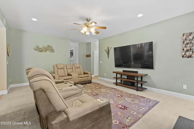 41 Jean Pl, Guilderland, NY 12303 - carpeted living room with a ceiling fan and recessed lighting