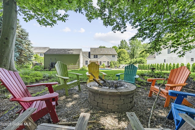 41 Jean Pl, Guilderland, NY 12303 - view of yard with a fire pit