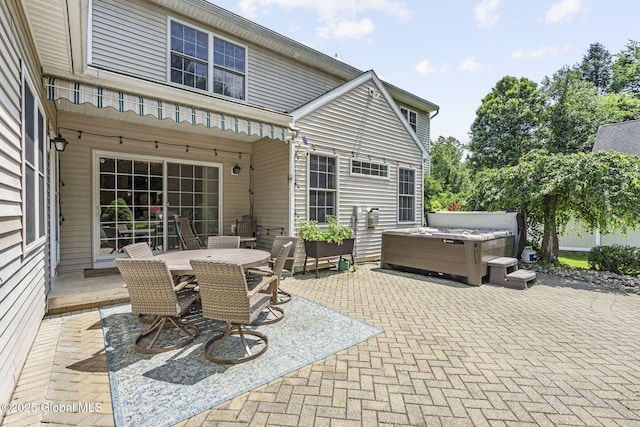41 Jean Pl, Guilderland, NY 12303 - view of patio featuring a hot tub and outdoor dining area
