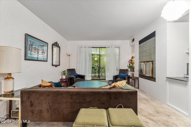 290 Camden Valley Rd, Salem, NY 12873 - living room with carpet floors and a tile fireplace