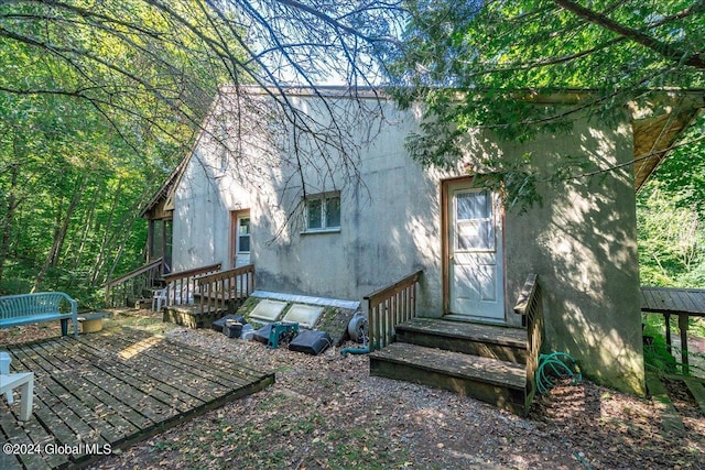 290 Camden Valley Rd, Salem, NY 12873 - back of house with stucco siding and a deck