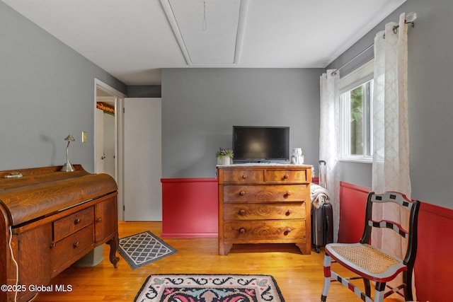 22 Sylvan Ct, Clifton Park, NY 12065 - living area featuring wood finished floors and attic access