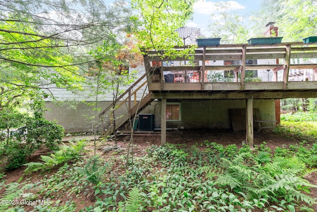 22 Sylvan Ct, Clifton Park, NY 12065 - rear view of house featuring a wooden deck and stairs