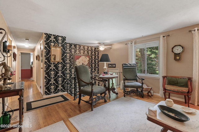 22 Sylvan Ct, Clifton Park, NY 12065 - living room with wood finished floors and a ceiling fan