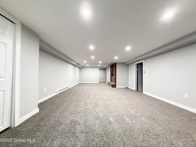 10 Kasper Dr, Colonie, NY 12211 - finished below grade area with baseboard heating, carpet, baseboards, and recessed lighting