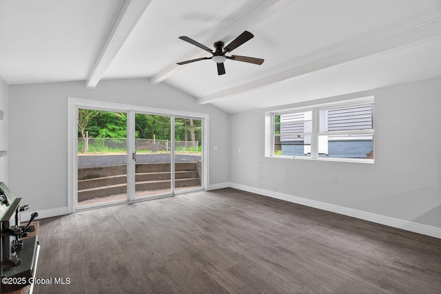 12 Haviland Ave, Glens Falls, NY 12801 - unfurnished living room with ceiling fan, healthy amount of natural light, baseboards, and dark wood-type flooring