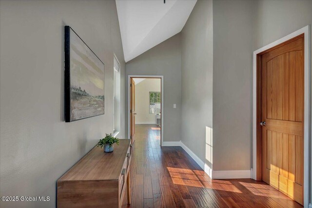 6 Maple Ter, Bethlehem, NY 12054 - corridor featuring dark wood finished floors and vaulted ceiling