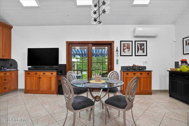 2034 Duanesburg Churches Rd, Duanesburg, NY 12053 - dining space with an AC wall unit and light tile patterned floors