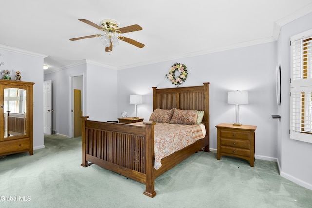 67 Victoria Way, Albany, NY 12209 - carpeted bedroom featuring ornamental molding, multiple windows, and a ceiling fan