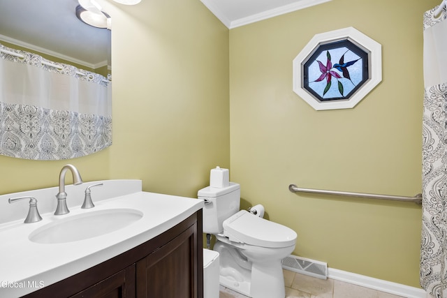 67 Victoria Way, Albany, NY 12209 - bathroom featuring vanity, crown molding, and tile patterned floors