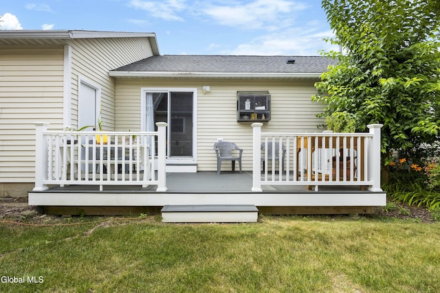 67 Victoria Way, Albany, NY 12209 - back of house with a deck, a lawn, and a shingled roof
