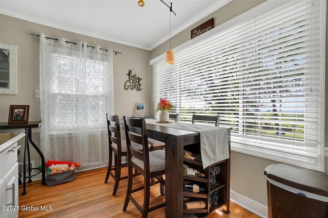 47 Mountainview Ter, North Greenbush, NY 12144 - dining space featuring ornamental molding, healthy amount of natural light, and wood finished floors