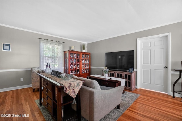 47 Mountainview Ter, North Greenbush, NY 12144 - living room featuring wood finished floors and ornamental molding