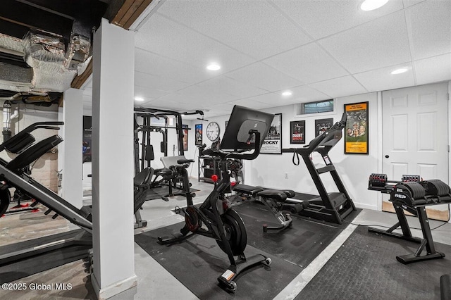 47 Mountainview Ter, North Greenbush, NY 12144 - gym with recessed lighting and a paneled ceiling