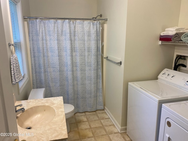 485 Chadwick Rd, Schenectady, NY 12304 - full bath featuring washer and dryer, vanity, and curtained shower