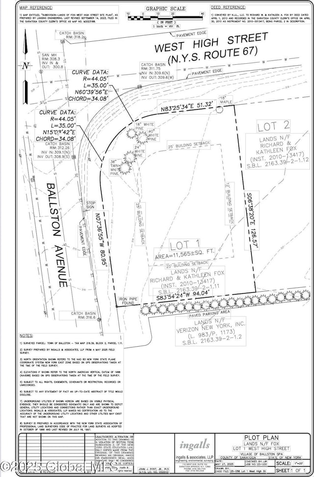 101 W High St, Ballston Spa, NY 12020 - survey map / technical document