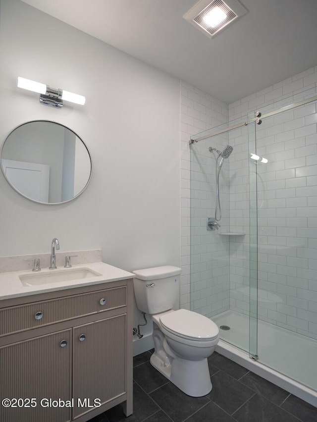 101 W High St, Ballston Spa, NY 12020 - bathroom featuring tile patterned flooring, a shower stall, and vanity