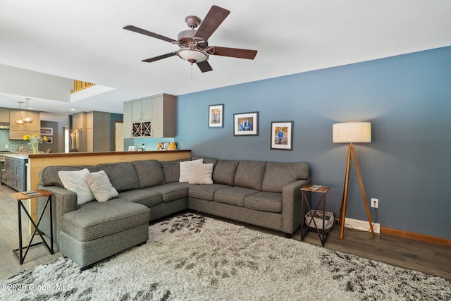 10 Overlook Dr, Wilton, NY 12831 - living area featuring wood finished floors and a ceiling fan