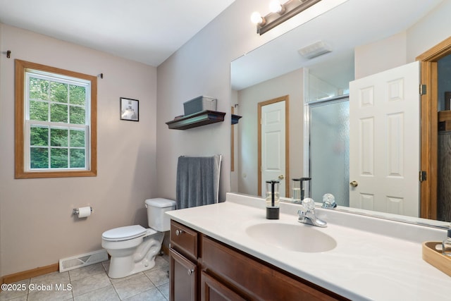 10 Overlook Dr, Wilton, NY 12831 - full bathroom featuring vanity, a shower stall, and tile patterned flooring