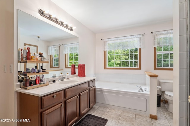 10 Overlook Dr, Wilton, NY 12831 - full bathroom with vanity, a bath, and tile patterned floors